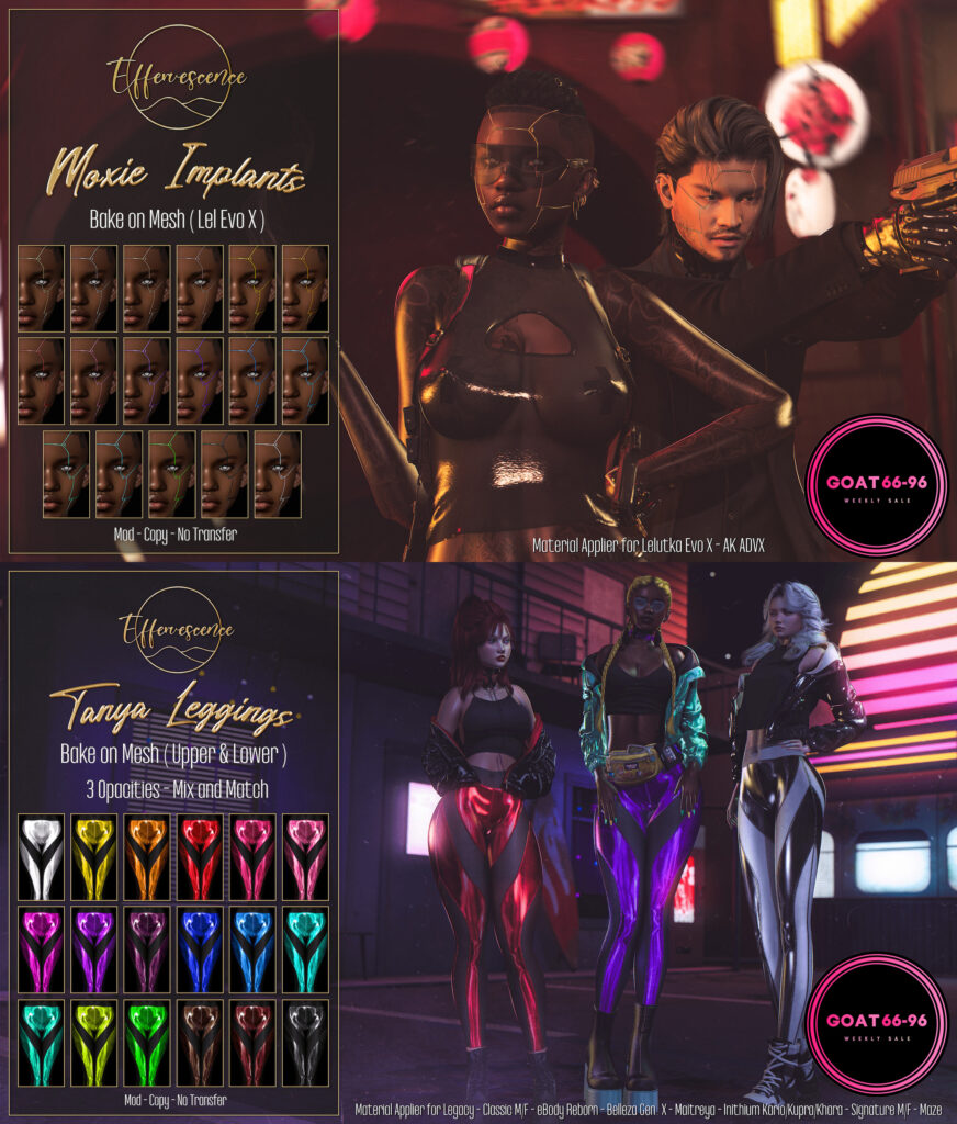 Moxie Implants - AkX/BOM/EvoX | Tanya Leggings - BOM/GenX/Inithium F+M/Legacy F+M/Legacy/Reborn/Signature F+M/+mods