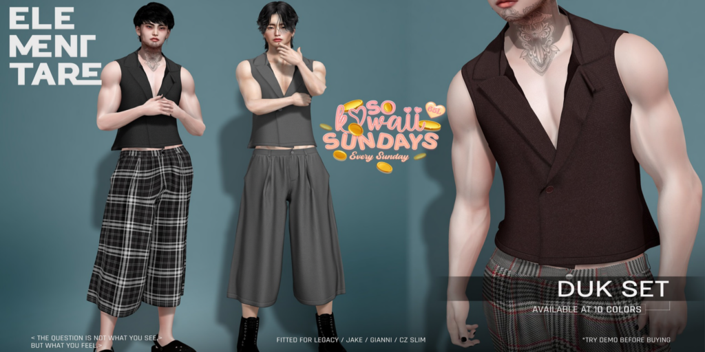 Duk Set - CZ Slim/Gianni/Jake/Legacy	&lt;a href=&quot;http://maps.secondlife.com/secondlife/Heartbreak/116/99/100&quot;&gt;Teleport&lt;/a&gt;