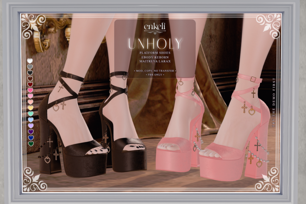 Unholy Platform Heels - Legacy/MaitreyaX/Reborn, L$399 each/L$599 FP