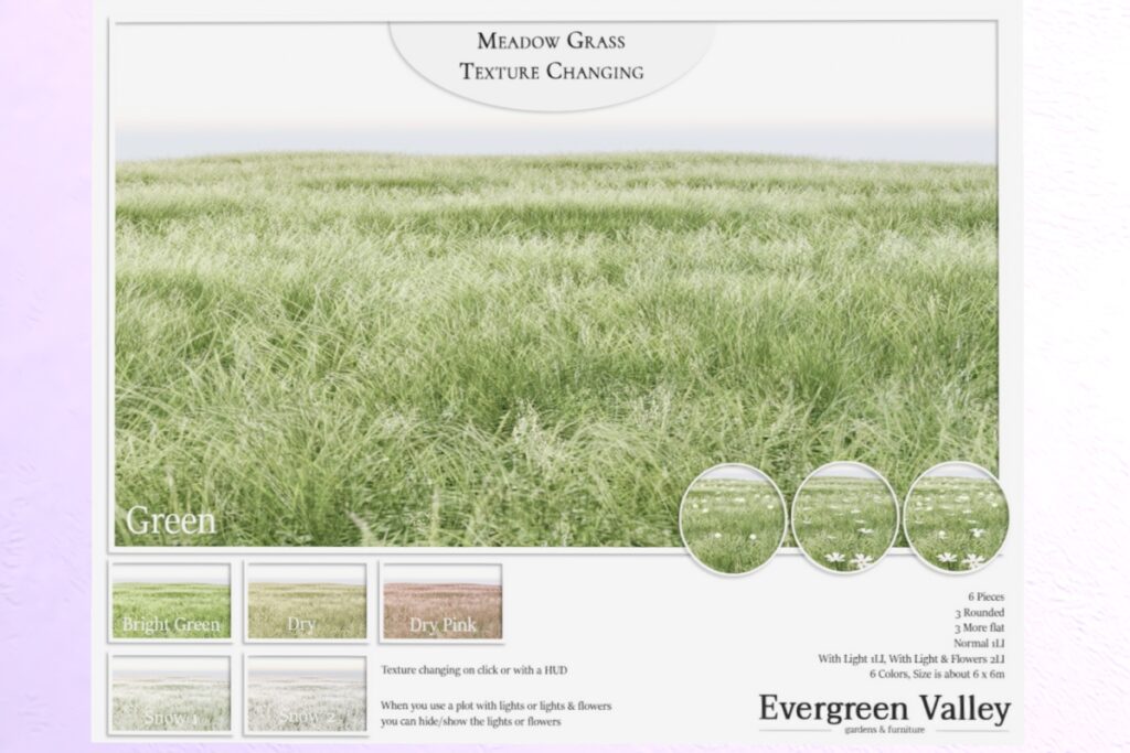 Meadow Grass, L$299 each/L$1199 FP