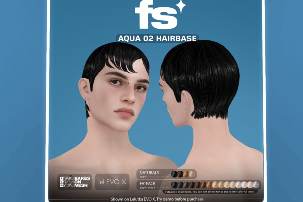 Aqua 02 Hairbase - BOM/EvoX, L$300 each/L$550 FP