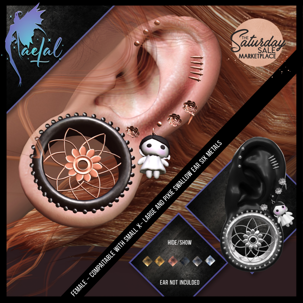 Ear 61 Earrings - Swallow Gauged Pixie, S, &amp; XL F Ears