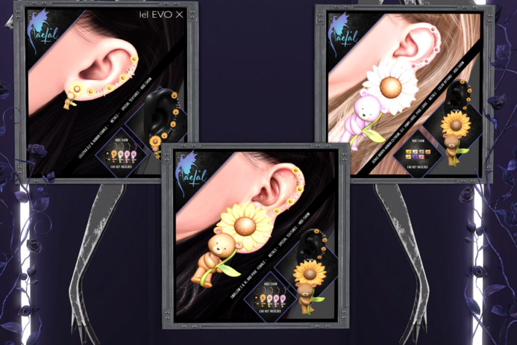 Ari Bari Earrings - EvoX F Ears/Genus Morph Ears/Swallow Gauged Pixie, S, &amp; XL F Ears, L$199-L$249 each