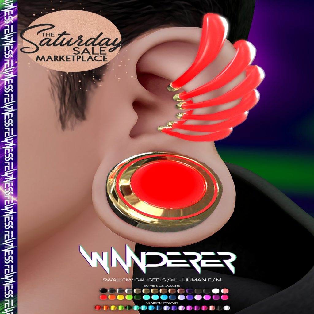 Wanderer Earrings - Swallow Gauged S &amp; XL F+M Ears