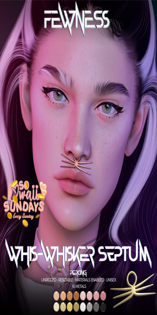 Wis-Whisker Septum Ring	&lt;a href=&quot;http://maps.secondlife.com/secondlife/Moonstar/102/125/1202&quot;&gt;Teleport&lt;/a&gt;