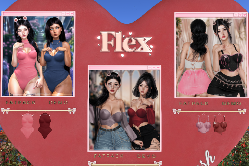 Marine Bodysuit - Legacy/Reborn/+mods, L$90 each/L$450 FP | Via Top - GenX/Legacy/MaitreyaX/Reborn/+mods, L$90 each/L$450 FP | Naomi Corset - Legacy/MaitreyaX/Reborn/+mods, L$90 each/L$450 FP