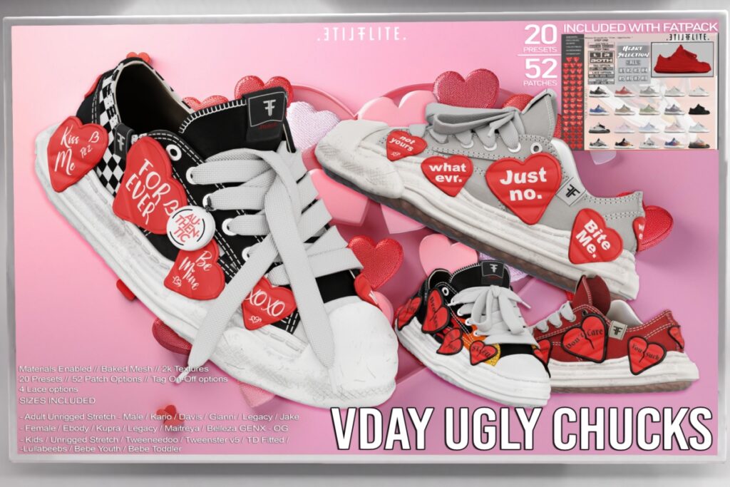 Vday Ugly Chucks Sneakers - see ad for fits, L$269 each/L$1299 FP