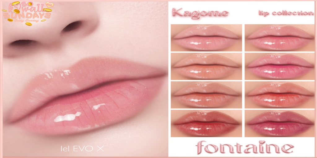 Kagome Lipstick - EvoX	&lt;a href=&quot;https://maps.secondlife.com/secondlife/VELOUR/66/140/83&quot;&gt;Teleport&lt;/a&gt;