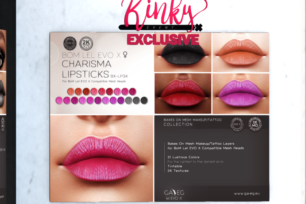 Charisma Lipsticks - Evo X, L$380