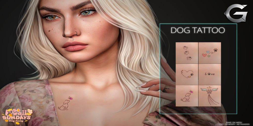 Dog Tattoo - BOM	&lt;a href=&quot;http://maps.secondlife.com/secondlife/The%20Valley/113/172/1971&quot;&gt;Teleport&lt;/a&gt;