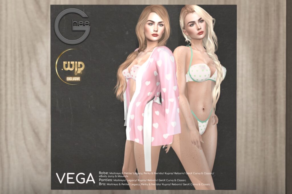 Vega Lingerie - GenX/Inithium/Legacy/Maitreya/Reborn/+mods, L$199 each/L$999 FP