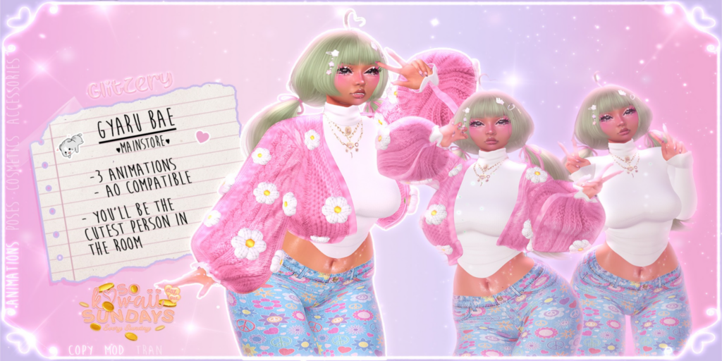 Gyaru Bae Animations	&lt;a href=&quot;http://maps.secondlife.com/secondlife/Emotion/159/242/331&quot;&gt;Teleport&lt;/a&gt;