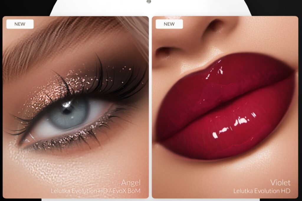 Angel Eyeshadow - EvoX, L$298 each | Violet Lipstick - EvoX, L$298