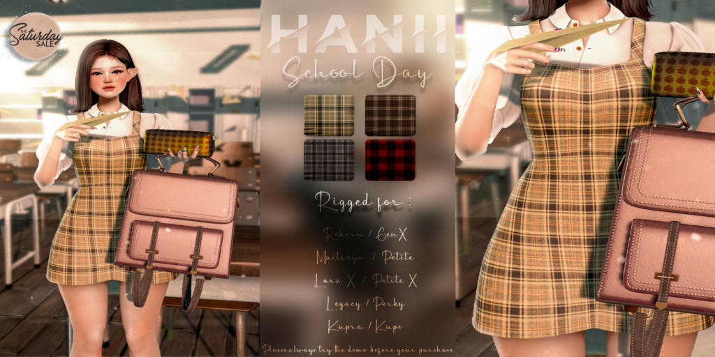 School Day Set - GenX/Inithium/Legacy/Maitreya/Reborn/+mods	&lt;a href=&quot;http://maps.secondlife.com/secondlife/Dream%20Lake/142/112/25&quot;&gt;Teleport&lt;/a&gt;