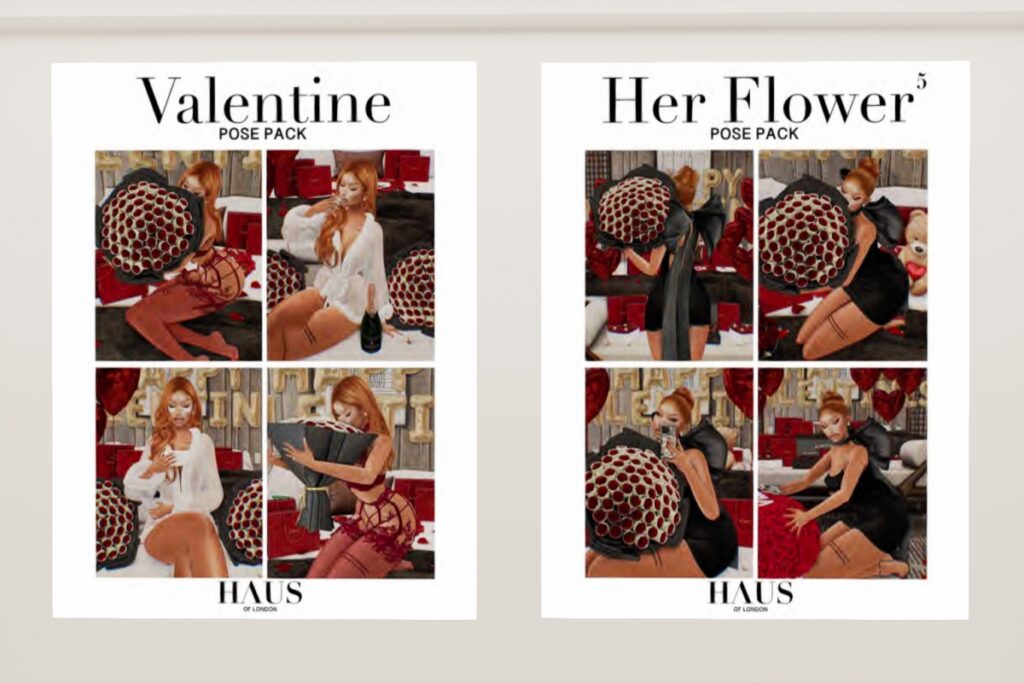 Valentine Pose Pack, L$400 | Her Flower 5 Pose Pack, L$400