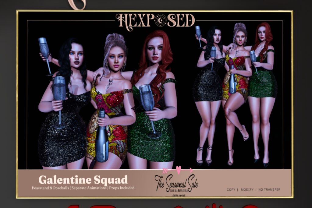 Galentine Squad Group Pose &amp; Props, L$229