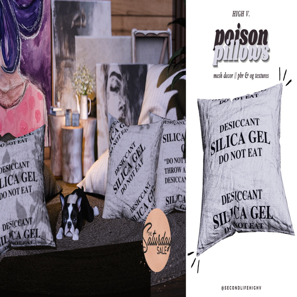 Poison Pillows Decor	&lt;a href=&quot;http://maps.secondlife.com/secondlife/Fart/119/153/32&quot;&gt;Teleport&lt;/a&gt;