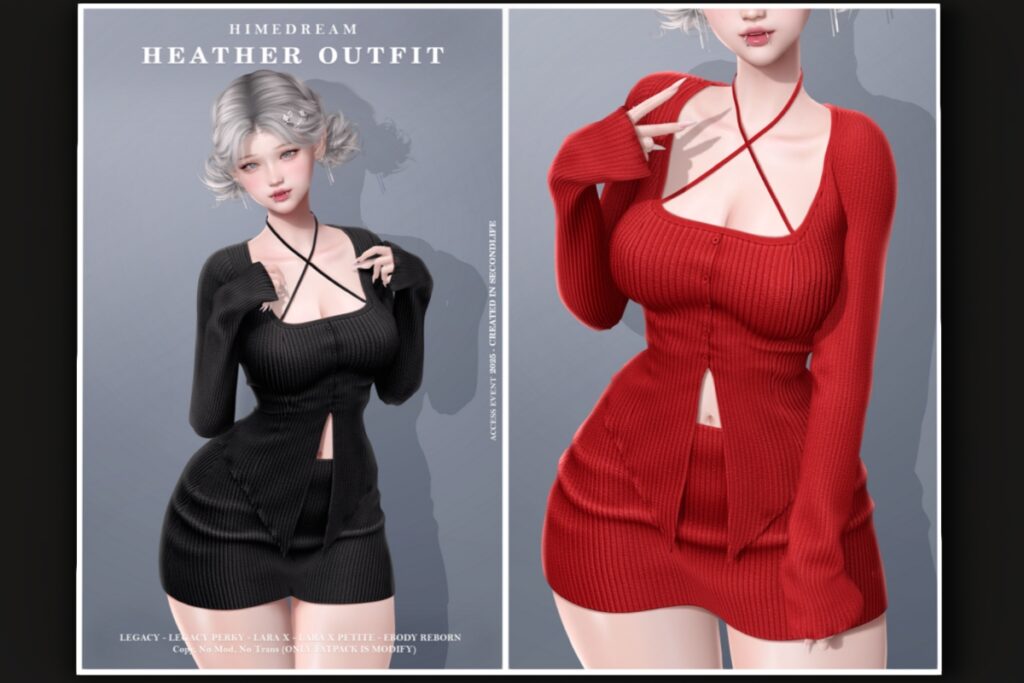 Heather Outfit - Legacy/MaitreyaX/Reborn/+mods, L$250 each/L$1999 FP