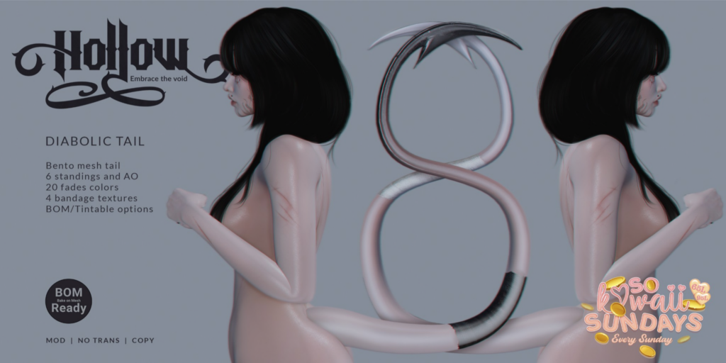 Diabolic Mesh Tail	&lt;a href=&quot;https://maps.secondlife.com/secondlife/Tomoeda/127/170/28&quot;&gt;Teleport&lt;/a&gt;