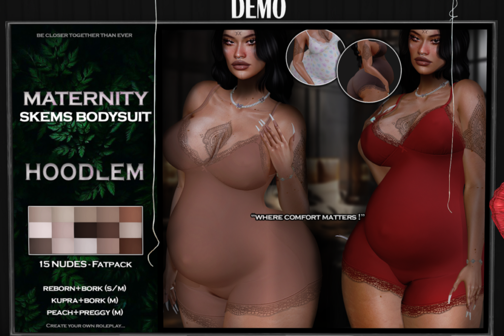 Maternity Nude Skems Bodysuit - Inithium/Peach/Reborn/+mods, L$599