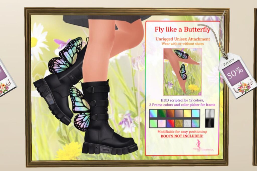 Fly like a Butterfly Boots, L$125