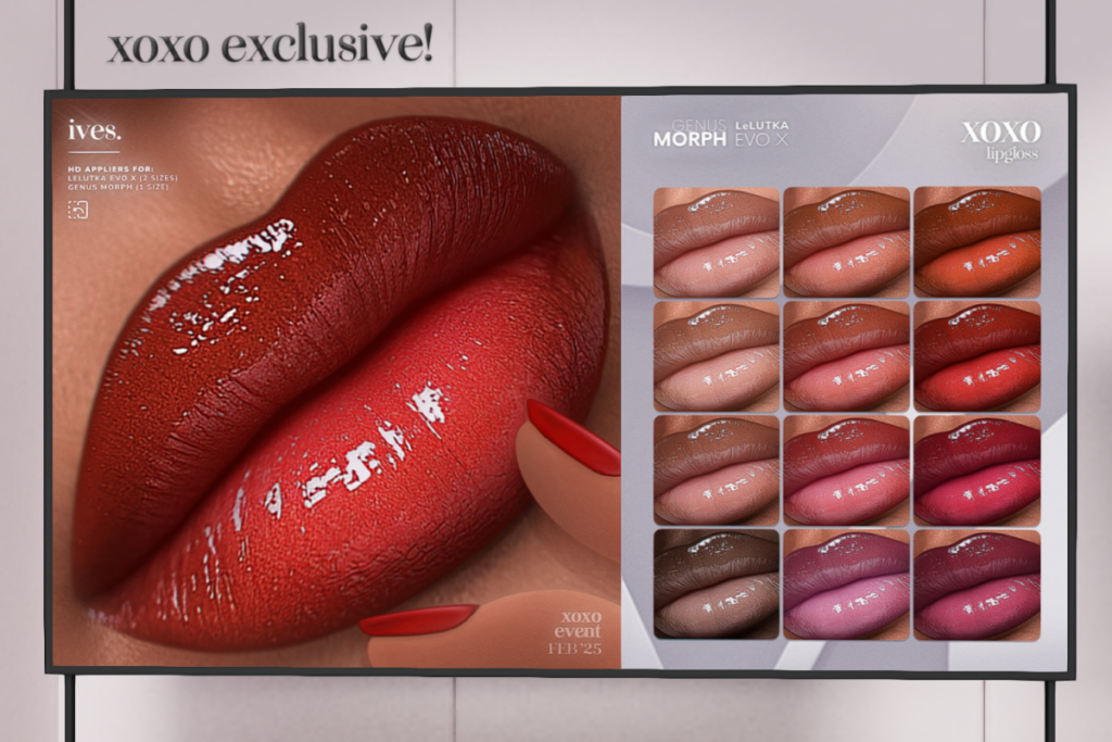 XOXO Lipgloss - EvoX/Genus, L$299 each