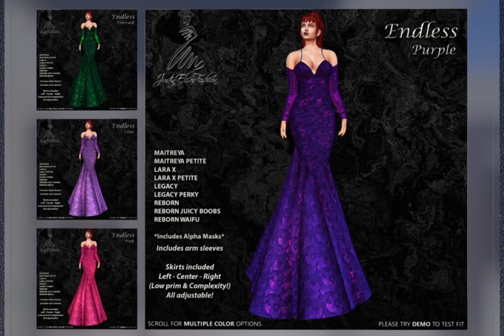 Endless Dress - Legacy/Maitreya/Reborn/+mods, L$399 each/L$1299 FP