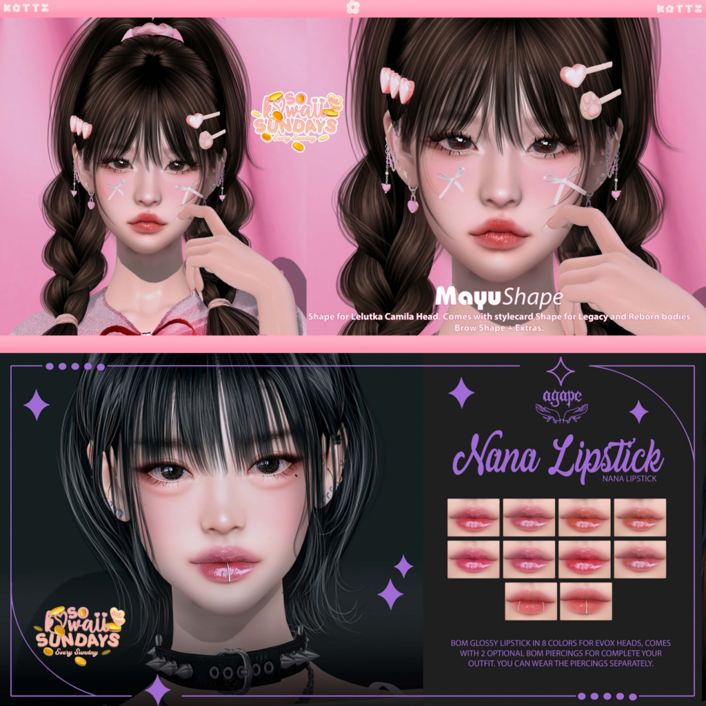 Mayu Shape - EvoX Camila/Legacy/Reborn | Nana Lipstick - EvoX	&lt;a href=&quot;https://maps.secondlife.com/secondlife/Dream%20Lake/140/116/25&quot;&gt;Teleport&lt;/a&gt;