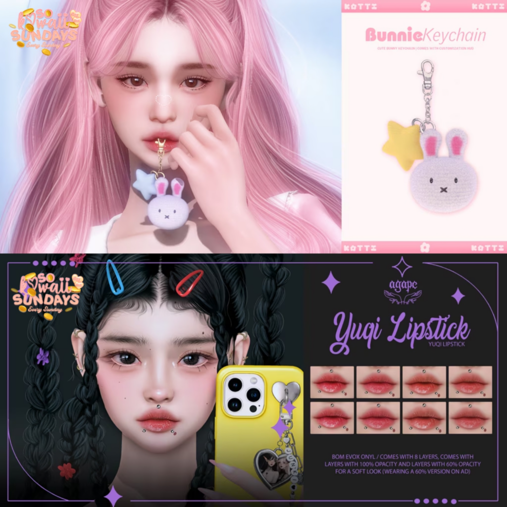 Bunnie Keychain Accessory | Yuqi Lipstick - EvoX	&lt;a href=&quot;https://maps.secondlife.com/secondlife/Dream%20Lake/140/116/25&quot;&gt;Teleport&lt;/a&gt;