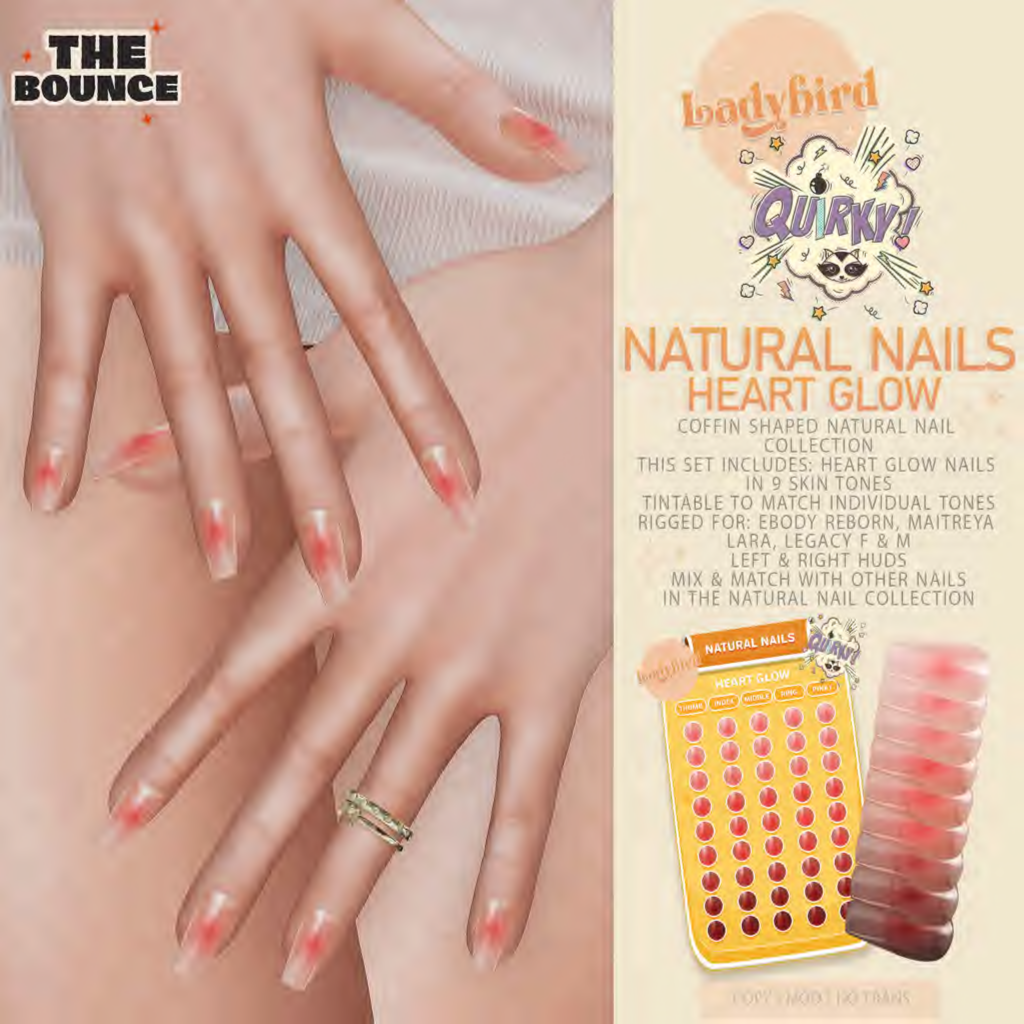 Natural Nails Heart Glow - LegacyF+M/Maitreya/Reborn