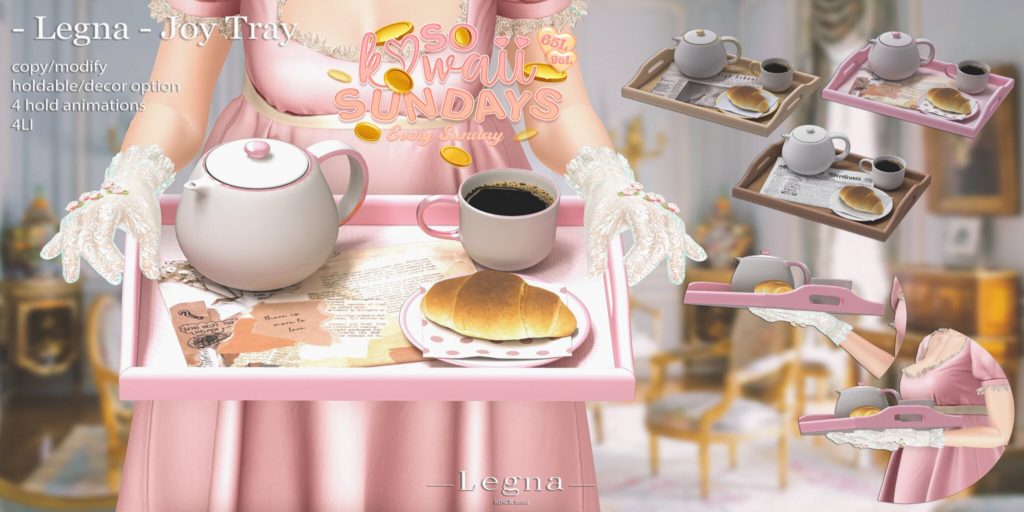 Joy Tray Decor Set	&lt;a href=&quot;http://maps.secondlife.com/secondlife/Dream%20Lake/116/114/25&quot;&gt;Teleport&lt;/a&gt;