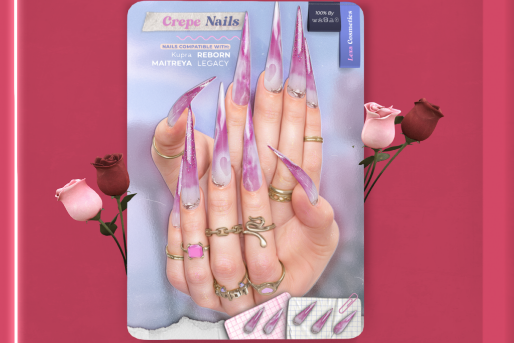 Crepe Nail Set - Inithium/Legacy/Maitreya/Reborn, L$199