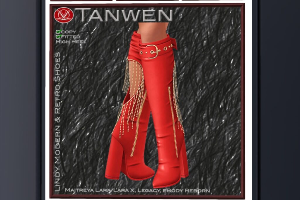 Tanwen Boots - Legacy/Maitreya/Reborn/+mods, L$199 each