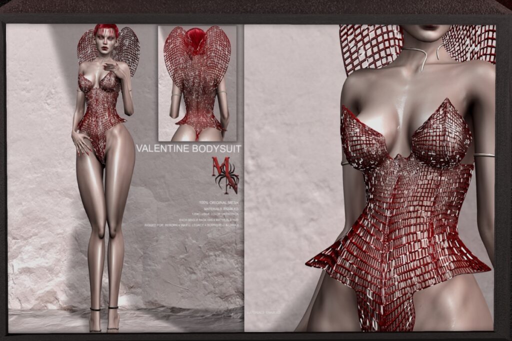 Valentine Bodysuit - Legacy/MaitreyaX/Reborn/+mods, L$320 each/L$750 FP