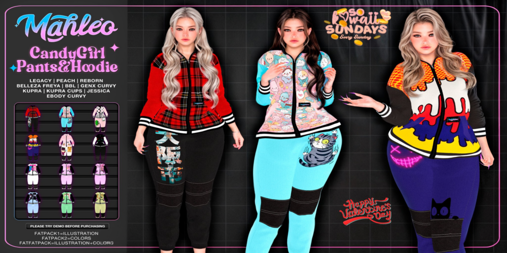 Candy Girl Pants &amp; Hoodie - see ad for fits	&lt;a href=&quot;http://maps.secondlife.com/secondlife/Delectable%20Delights/213/131/3359&quot;&gt;Teleport&lt;/a&gt;