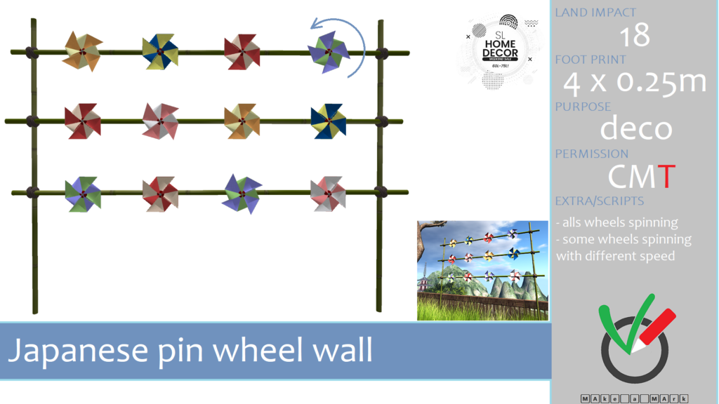 Japanese Pin Wheel Wall