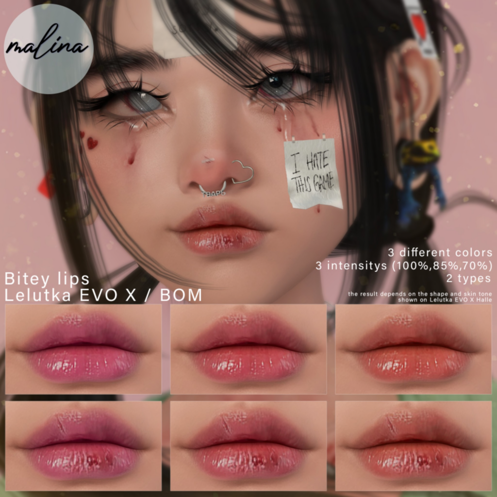 Bitey Lips Lipstick - EvoX	&lt;a href=&quot;http://maps.secondlife.com/secondlife/Chill%20Thrill/148/161/32&quot;&gt;Teleport&lt;/a&gt;