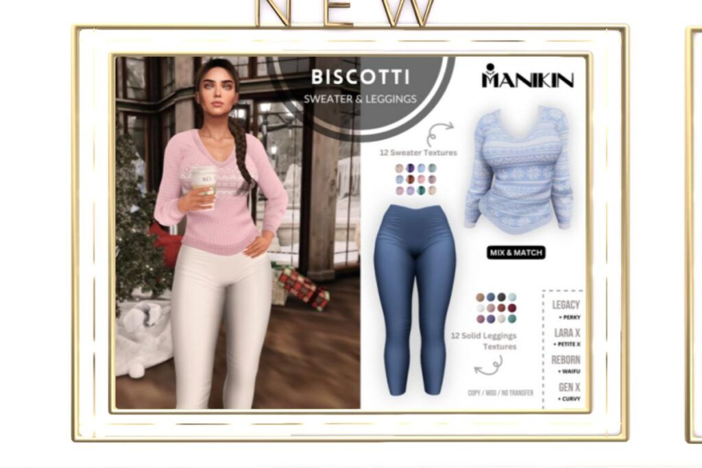 Biscotti Sweater &amp; Leggings - GenX Curvy/Legacy/MaitreyaX/Reborn/+mods, L$720 MP