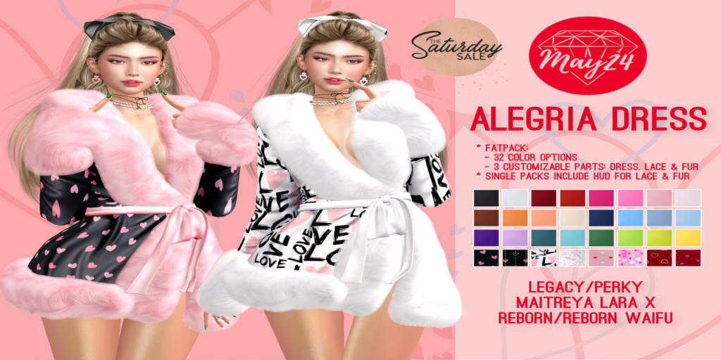 Alegria Dress - Legacy/MaitreyaX/Reborn/+mods	&lt;a href=&quot;http://maps.secondlife.com/secondlife/Highway%20Star/144/134/23&quot;&gt;Teleport&lt;/a&gt;