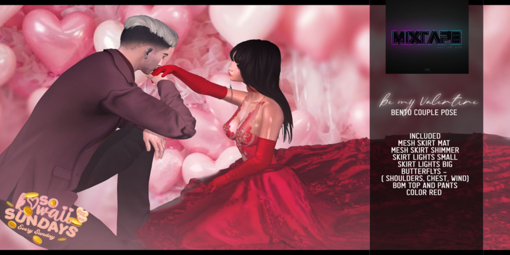 Be My Valentine Couples Pose &amp; Props	&lt;a href=&quot;http://maps.secondlife.com/secondlife/Lovely%20Day/14/190/25&quot;&gt;Teleport&lt;/a&gt;