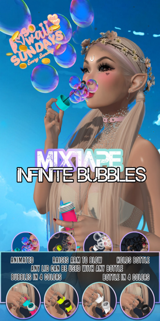 Infinite Bubbles Animated Holdable 	&lt;a href=&quot;http://maps.secondlife.com/secondlife/Lovely%20Day/37/187/25&quot;&gt;Teleport&lt;/a&gt;