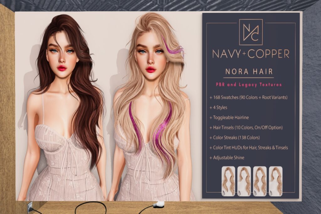 Nora Hair, L$199-L$399 each