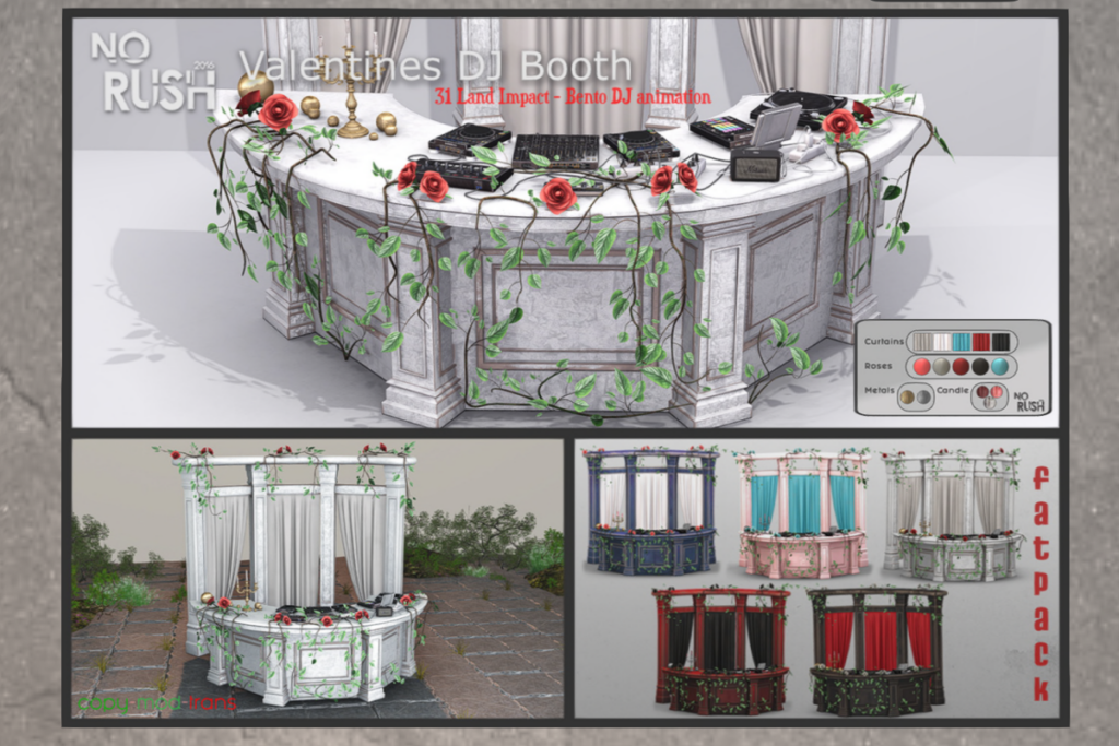 Valentines DJ Booth, L$499 each/L$1399 FP