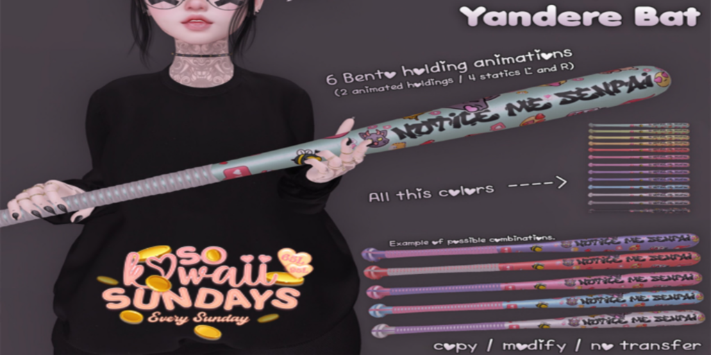 Yandere Bat Holdable	&lt;a href=&quot;http://maps.secondlife.com/secondlife/Envar/202/176/2222&quot;&gt;Teleport&lt;/a&gt;