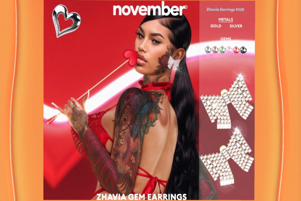 Zhavia Gem Earrings, L$299 each/L$599 FP