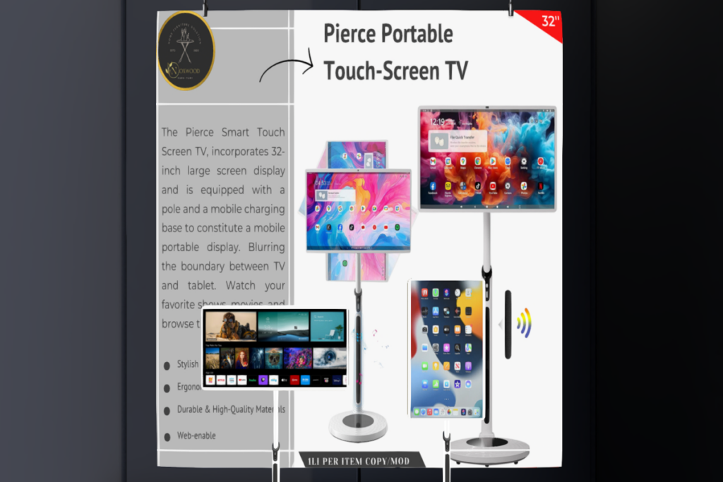 Pierce Portable Touch-Screen TV, L$499