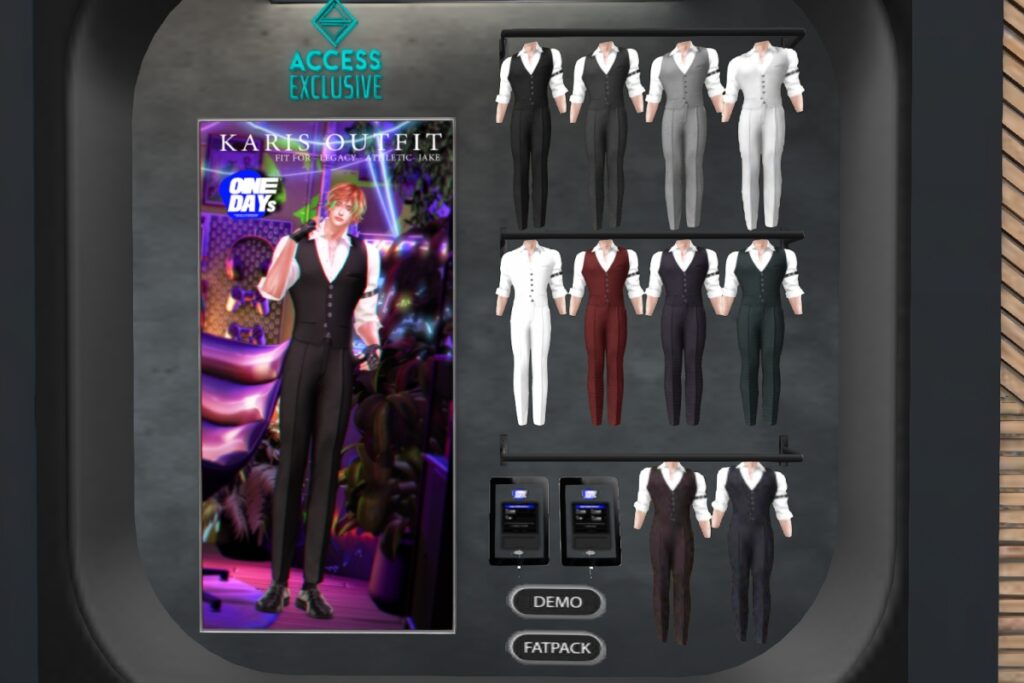 Karis Outfit - Jake/Legacy/+mods, L$350 each/L$1500 FP