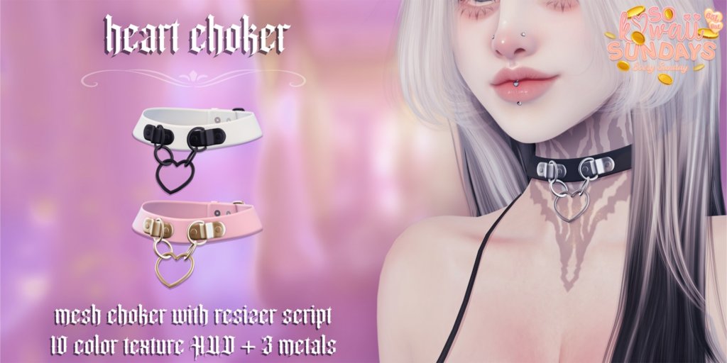 Heart Choker Collar	&lt;a href=&quot;http://maps.secondlife.com/secondlife/Ecstasy/42/180/356&quot;&gt;Teleport&lt;/a&gt;