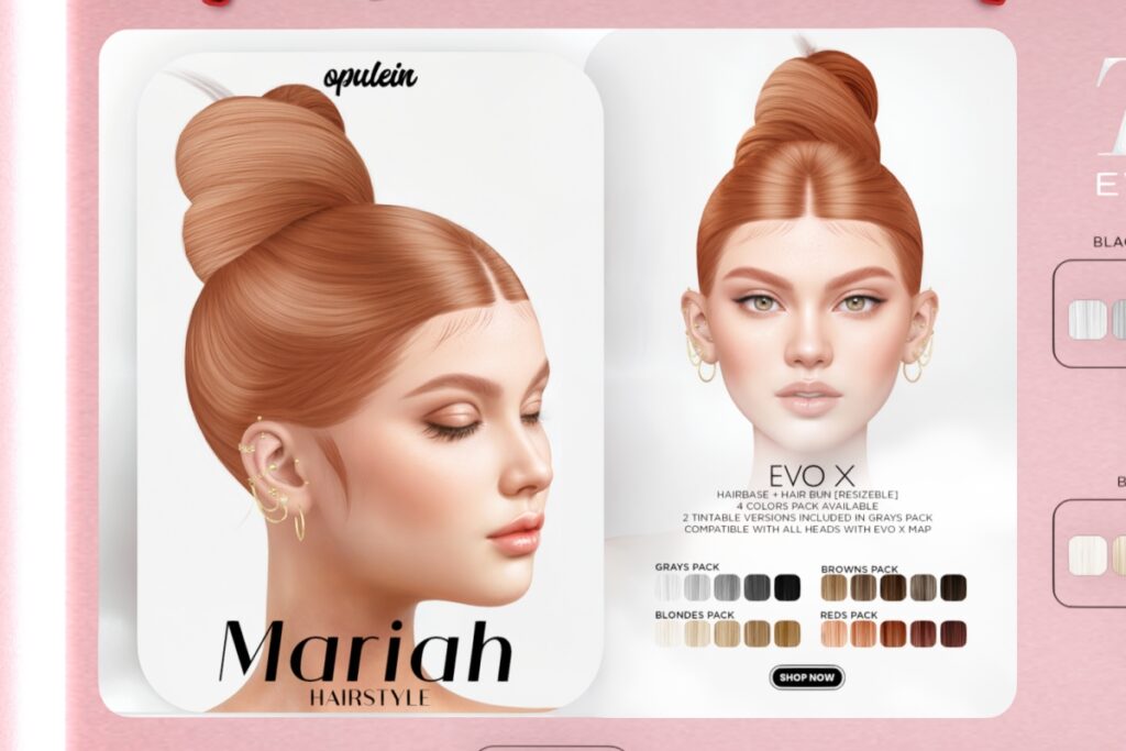 Mariah Hairstyle - EvoX, L$200 each/L$500 FP