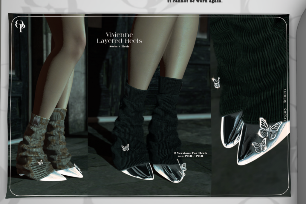 Vivienne Layered Heels - Legacy/Reborn, L$220 each/L$960-L$1460 each FP